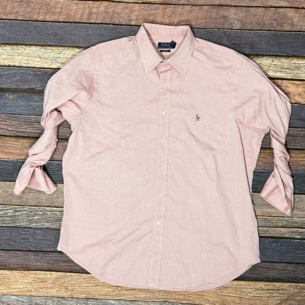 Polo Ralph Lauren Classic Fit Button Down Coral Long Sleeve Shirt Men's